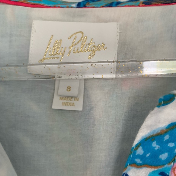 Lilly Pulitzer Blue and Pink Floral Midi Dress size 8 - Picture 3 of 4